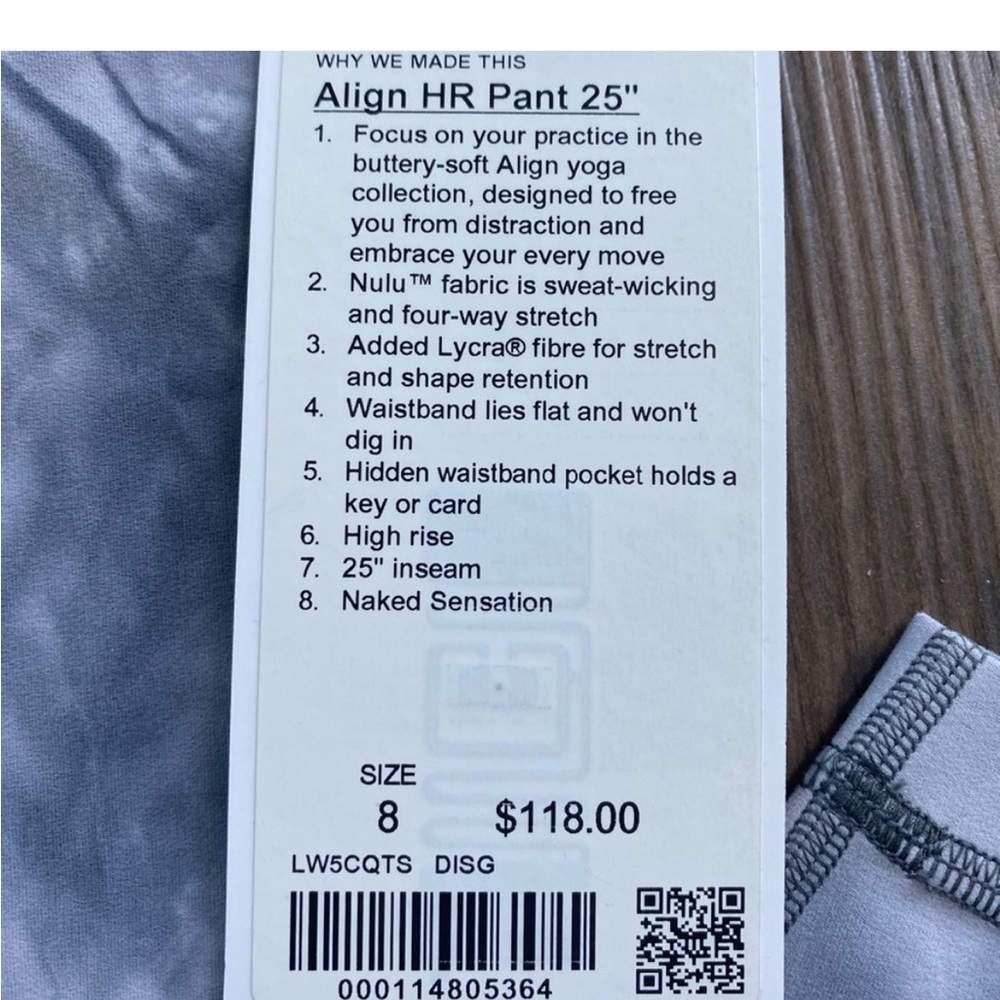 🍋 NWOT Lululemon Align Hi Rise 25” Leggings never worn🍋 - Picture 5 of 5